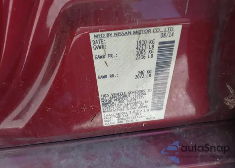 2015 Nissan Altima 2.5 S из США, поврежденный, VIN 1N4AL3AP0FC163219